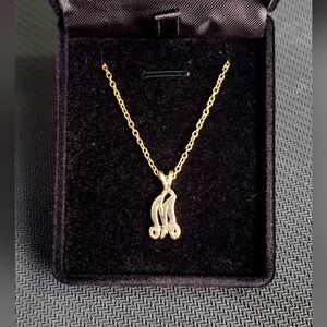 🌟 14K Gold Initial Pendant Necklace M
